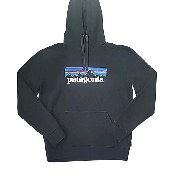 Patagonia Uprisal Hoodie Men’s Medium Black Logo Graphic Pullover Sweater - Picture 3 of 8